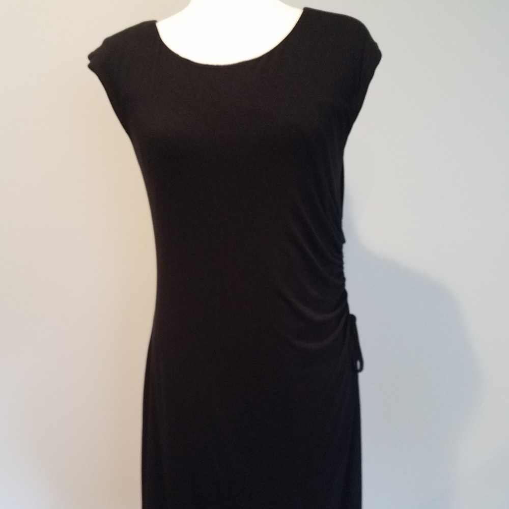 LOFT Outlet Black Sleeveless Dress Sz Large Petite - Picture 2 of 8